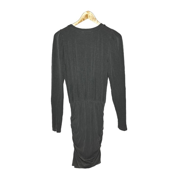 NWT Sundry for Anthropologie Shirred Puff Sleeve Dress in Carbon size m - Picture 6 of 16
